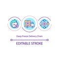 Deep-freeze delivery chain concept icon