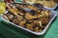 Deep fried bananas ready to eat in a serving tray