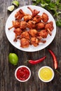 Deep fried battered crispy chicken wings Royalty Free Stock Photo