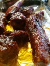 Deep fried Bbq sauced ribs Royalty Free Stock Photo