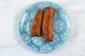 deep fried brinjal pakora or beguni served in a dish isolated on background top view of Indian and bengali food