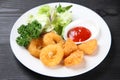 Deep fried calamari with vegetable