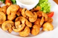 Deep-fried champignon mushrooms Royalty Free Stock Photo