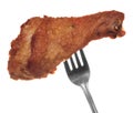 Deep fried chicken drumstick isolated
