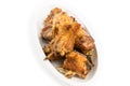 Deep fried chicken season with rock salt