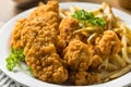 Deep Fried Chicken Tenders and Fries Royalty Free Stock Photo