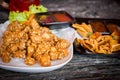 Deep fried chicken tendons Royalty Free Stock Photo