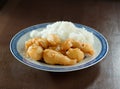 Deep fried chinese chicken with rice Royalty Free Stock Photo