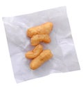 Deep fried Chinese dough stick on white background, clipping path. Royalty Free Stock Photo