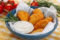 Deep Fried Crispy Chicken Nuggets with Sauce Snack Royalty Free Stock Photo