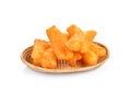 Deep fried dough stick on white background Royalty Free Stock Photo