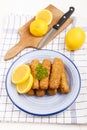 Deep fried fish finger made from alaska pollock fish