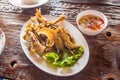 Deep fried fish with spicy sauce (Thai food). Royalty Free Stock Photo