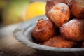 Deep fried fritters donuts Royalty Free Stock Photo