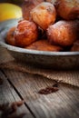 Deep fried fritters donuts Royalty Free Stock Photo