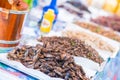 Deep fried insects for eat, weird food