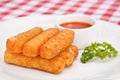 Deep-fried mozzarella cheese sticks