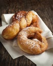 Deep fried pastry with powder sugar
