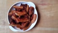 Deep fried pork belly with fish sauce. Royalty Free Stock Photo