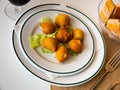 Deep fried salt cod croquettes Bunuelos de bacalao Royalty Free Stock Photo