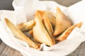 Deep fried Samosa with meat and vegetable stuffed