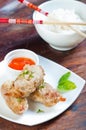 Deep fried shrimp covered with ground pork Royalty Free Stock Photo