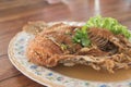 The deep fried snapper fish with fish sauce