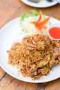 Deep fried Soft Shell Crab with garlic and pepper, chili. Royalty Free Stock Photo