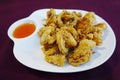 Deep fried squid with sweet sauce, Thai cuisine Royalty Free Stock Photo