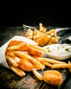 Deep fried takeaway fish and chips