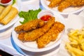 Deep fried thai squid rings on the plate