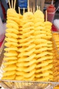 deep fried Tornado potato vertical composition