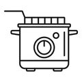 Deep fryer equipment icon outline vector. Oil basket