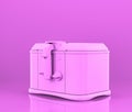 Deep Fryer, Small kitchen appliances in flat pink color, single monochrome colors, 3d rendering