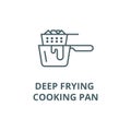 Deep frying cooking pan line icon, vector. Deep frying cooking pan outline sign, concept symbol, flat illustration Royalty Free Stock Photo
