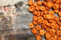 Deep frying medu vada in the pan. Medu Vada is a savoury snack from South India, very common street food Royalty Free Stock Photo