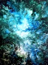Deep galaxy blue watercolor background