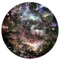 Deep galaxy red watercolor background circle