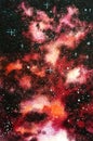 Deep galaxy red watercolor background