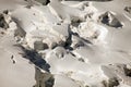 Deep glacier crevasses on Mont Blanc, Italian side