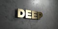 Deep - Gold sign mounted on glossy marble wall - 3D rendered royalty free stock illustration