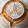 A deep golden-brown crust with a dusting of flour highlighting Royalty Free Stock Photo
