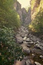 Deep Gorge in the mountains of Italy. Royalty Free Stock Photo