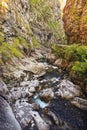 Deep Gorge in the mountains of Italy. Royalty Free Stock Photo