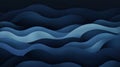 A deep gradient of dark navy transitioning into pale blue, with subtle wavy lines curving across