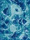 Deep green sea waves, vector illustration