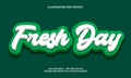 Deep green and white text effect style design illustrator