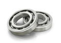 Deep groove ball bearings isolated white fonom. Royalty Free Stock Photo