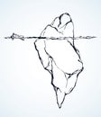 Iceberg in the ocean. Vector drawing