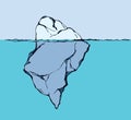 Iceberg in the ocean. Vector drawing